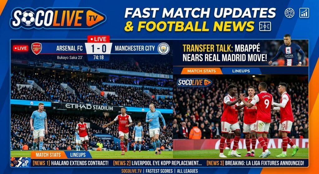 Socolive TV: Fast Match Updates and Football News Socolive TV