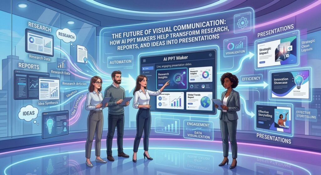The Future of Visual Communication: How AI PPT Makers Help Transform Research, Reports, and Ideas Into Presentations The Future of Visual Communication